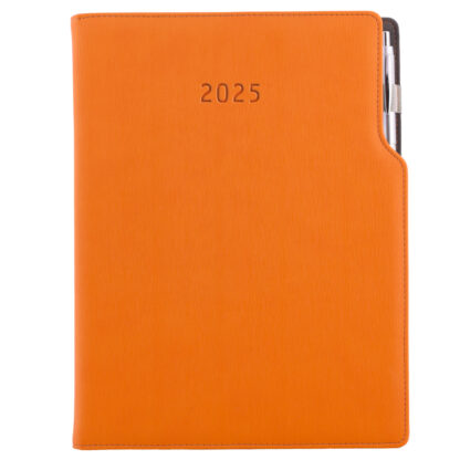 Diář GEP s propiskou denní A4 2025 - oranžová