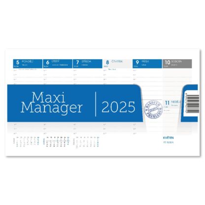 Stolní kalendář 2025 - Maximanager modrý