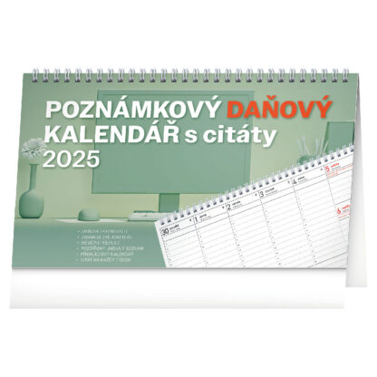 Stolní kalendář 2025 Poznámkový daňový s citáty