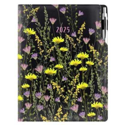 Diář DESIGN týdenní A4 2025 - černá - Louka