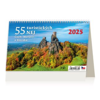 Stolní kalendář 2025 - 55 turistických nej Čech, Moravy a Slezska