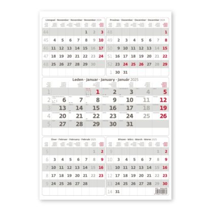 Nástěnný kalendář 2025 - Pětiměsíční šedý - Image 2