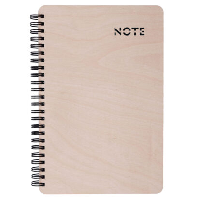 Dřevěný Notes - zápisník NATUR WOOD A5 na šířku dřevěný bříza - linkovaný twin wire