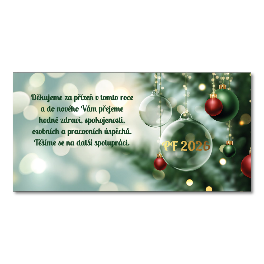 Novoročenka CZ 2026 - zelené jehličí
