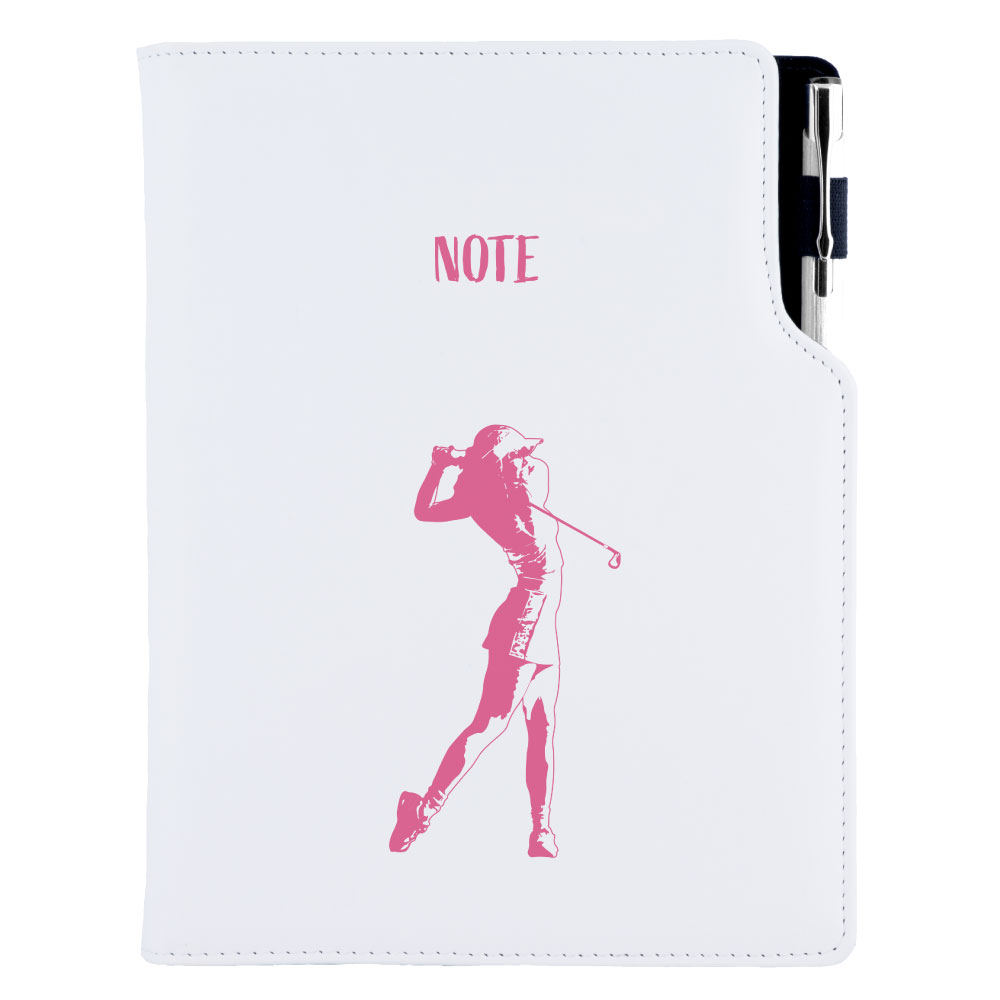 Notes - zápisník DESIGN B5 linkovaný - bílá - Golf žena